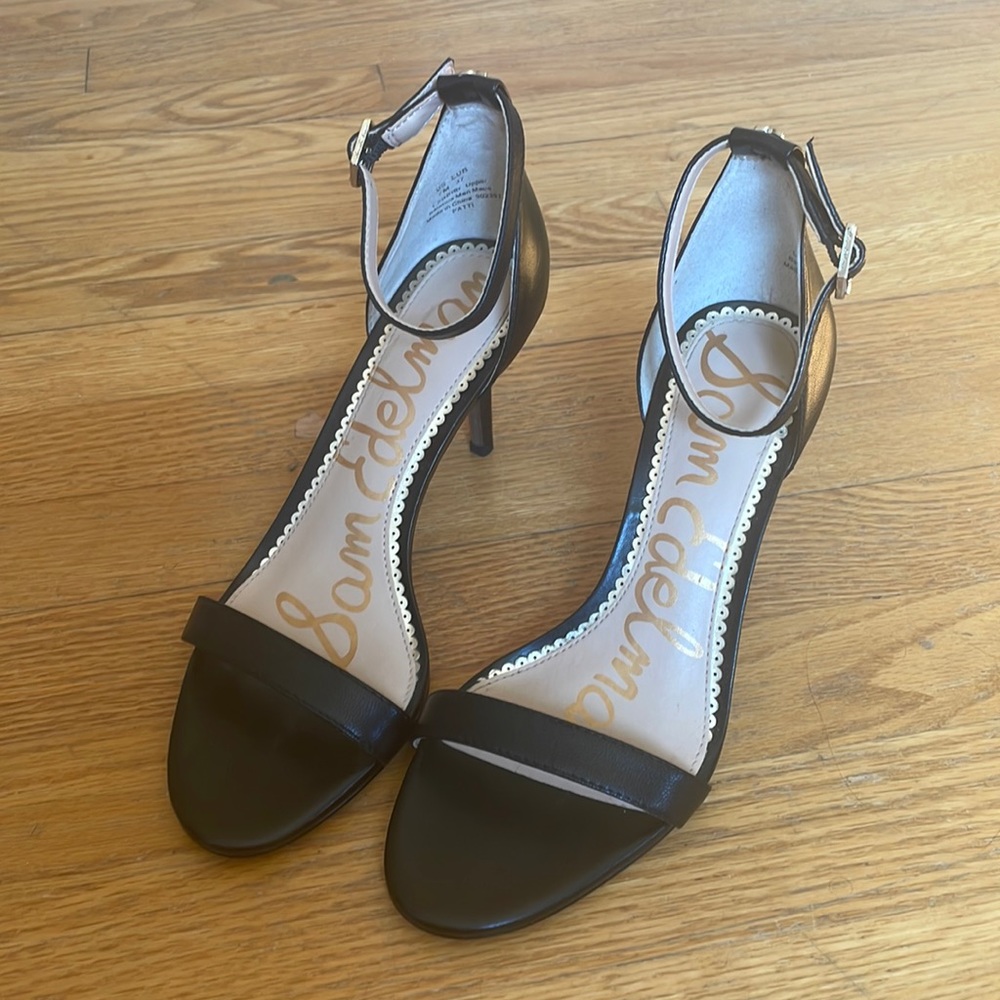 Sam Edelman ankle strap heels black